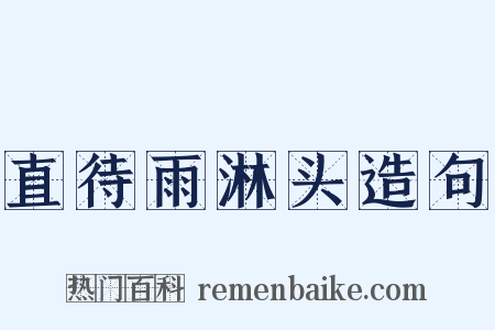 直待雨淋头造句是什么意思的图片